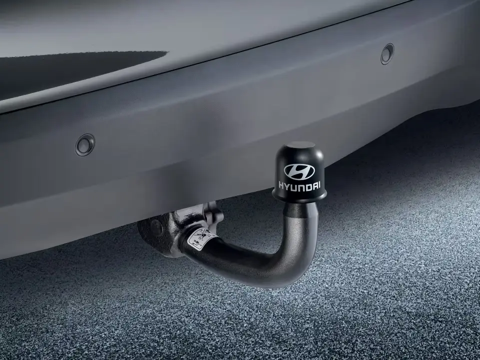 Hyundai Anhängerkupplung für sicheres und komfortables Ziehen von Anhängern und Wohnwagen.