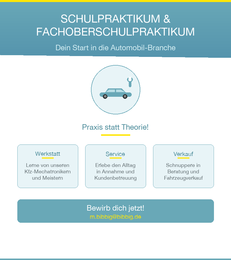 Praktikumsangebot - Werkstatt Service und Verkauf